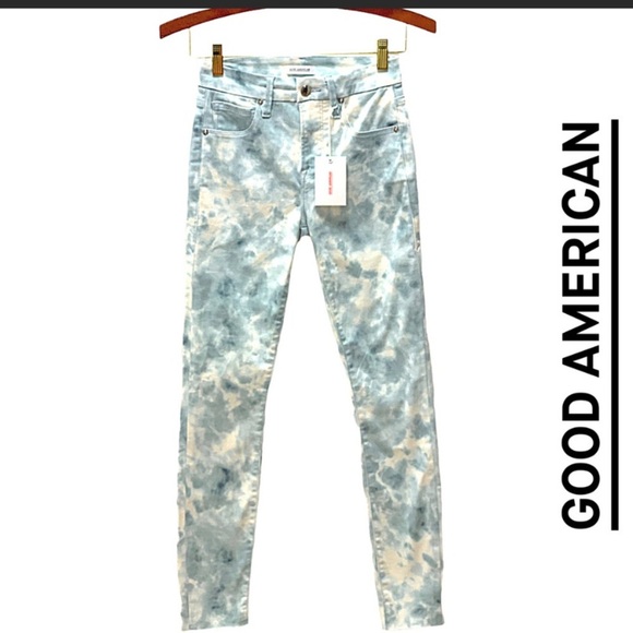 Good American Cloud Tie Dye High Rise Jeans 0/25 - Picture 8 of 8